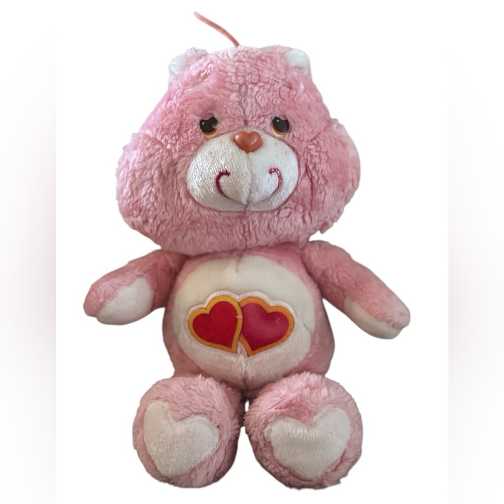 Vintage Care Bear 1983 Love A Lot Bear Stuffed Animal Plush Pink Heart Tummy